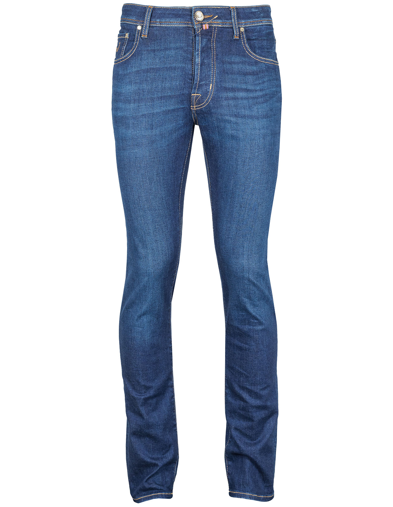Jacob Cohen Jeans BARD "Premium Edition Denim" in dunkelblau mit abnehmbaren Pythonlabel in braun