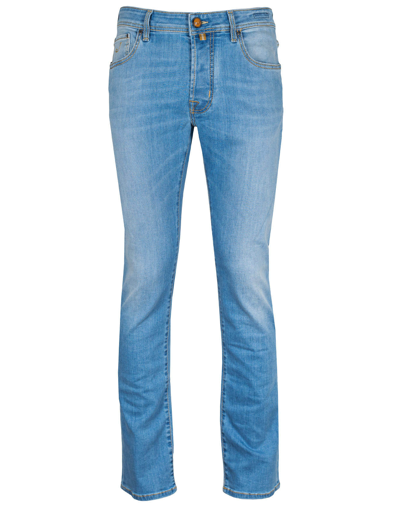 Jacob Cohen Jeans BARD "Rare Luxury" in hellblau verwaschen mit gelben Stitches