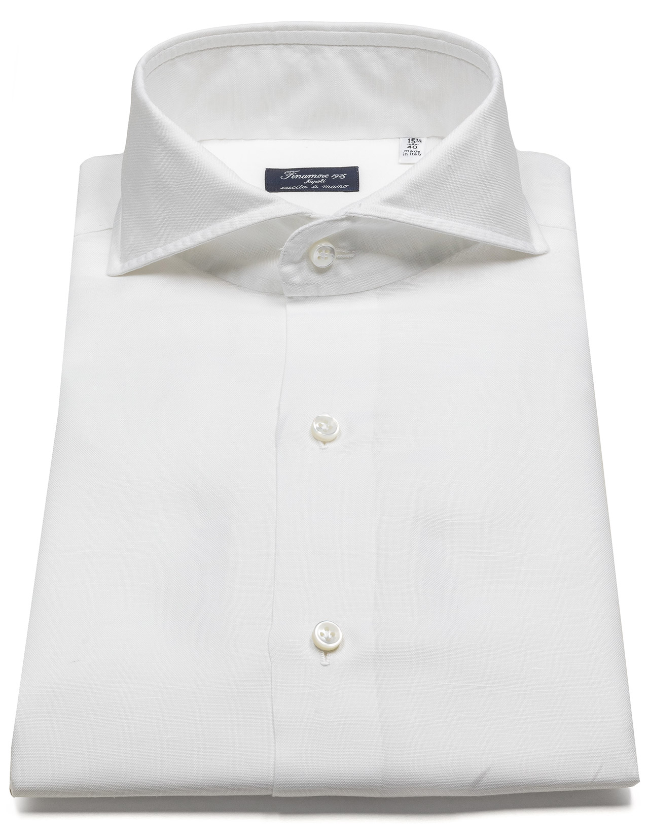 Finamore 1925  Hemd in weiß aus Leinen / Baumwolle