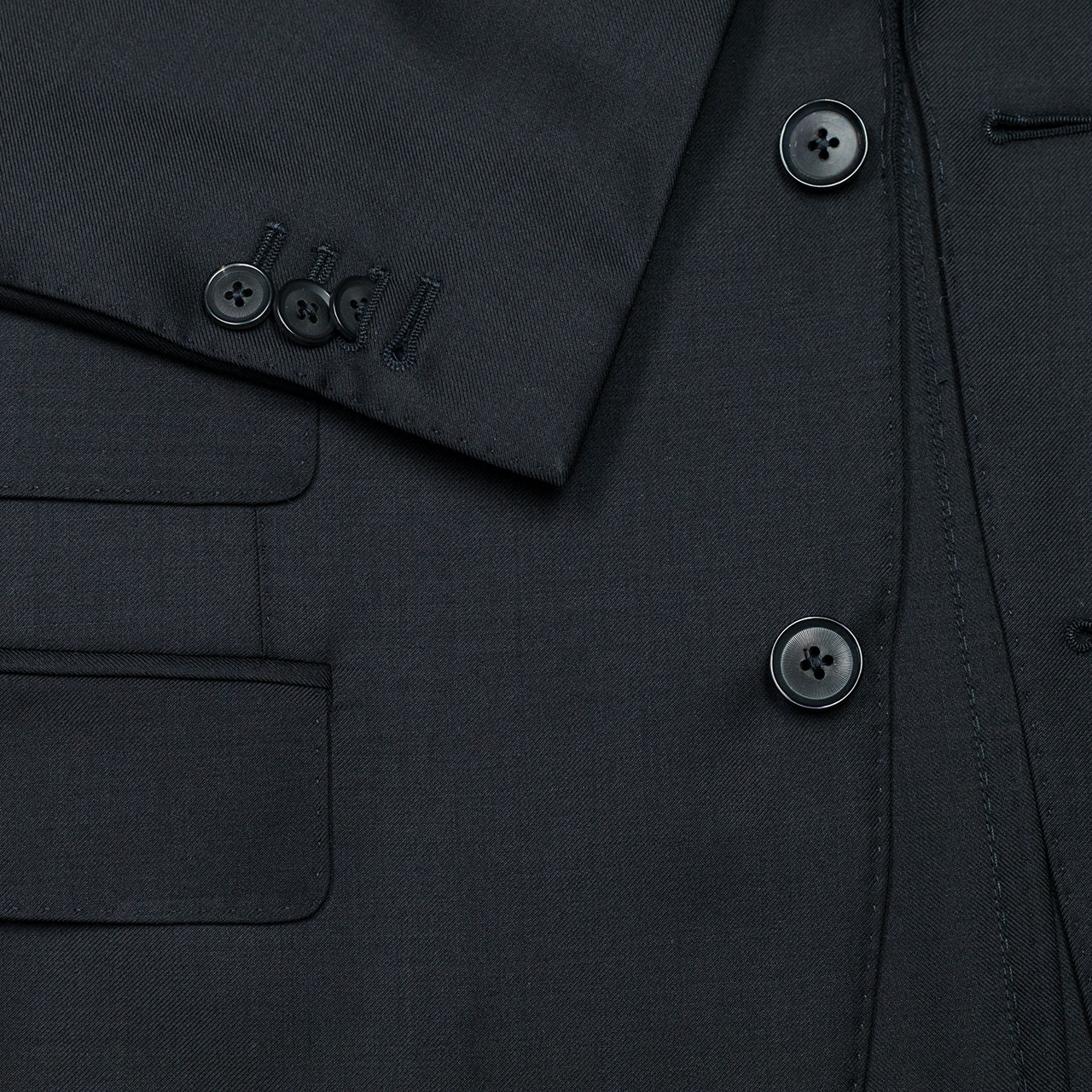 Caruso Anzug in schwarz aus Super 130'S Wolle
