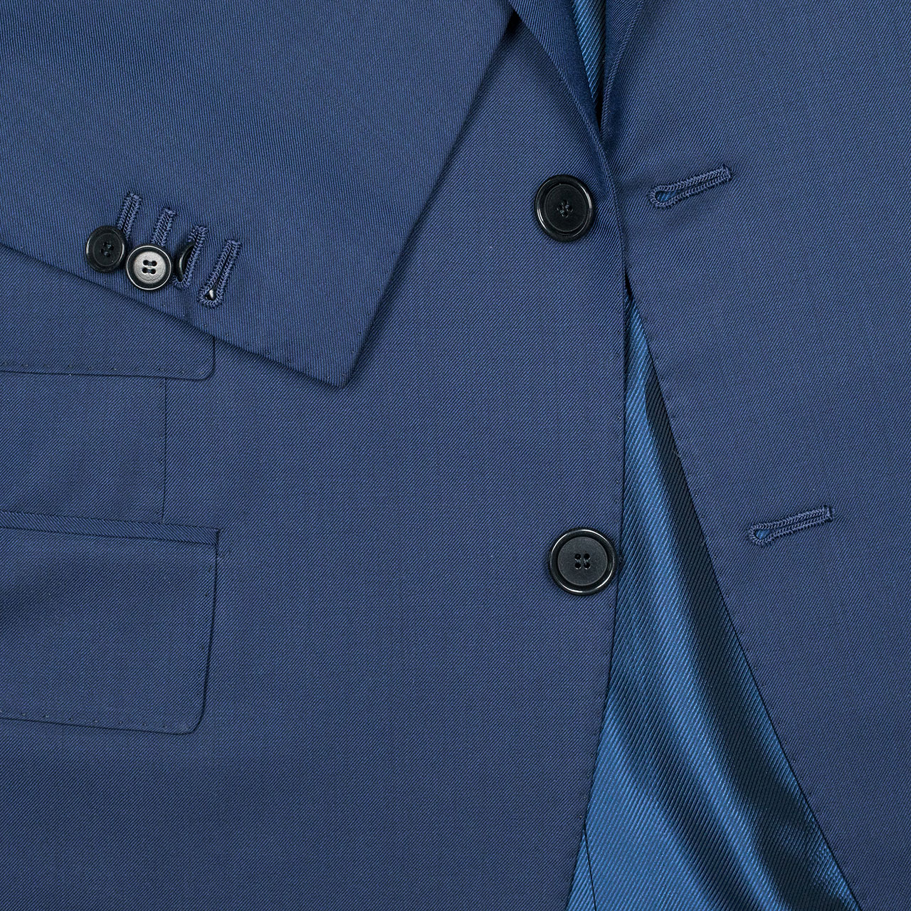 Cesare Attolini Anzug in dunkelblau mit Pattentaschen und Billettasche aus Super 150'S Wolle