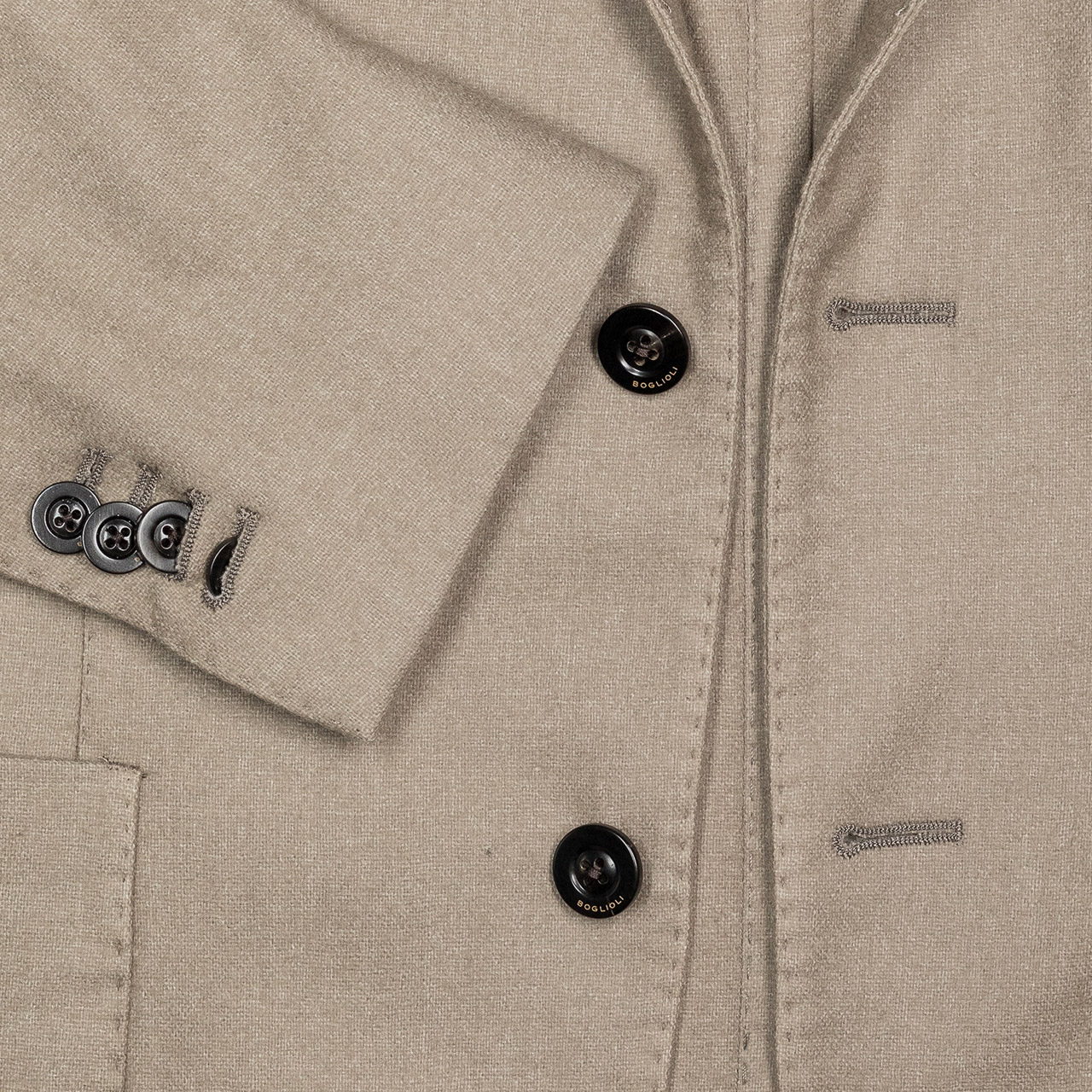 Boglioli Sakko "K-Jacket" in beigegrau mit aufgesetzten Taschen