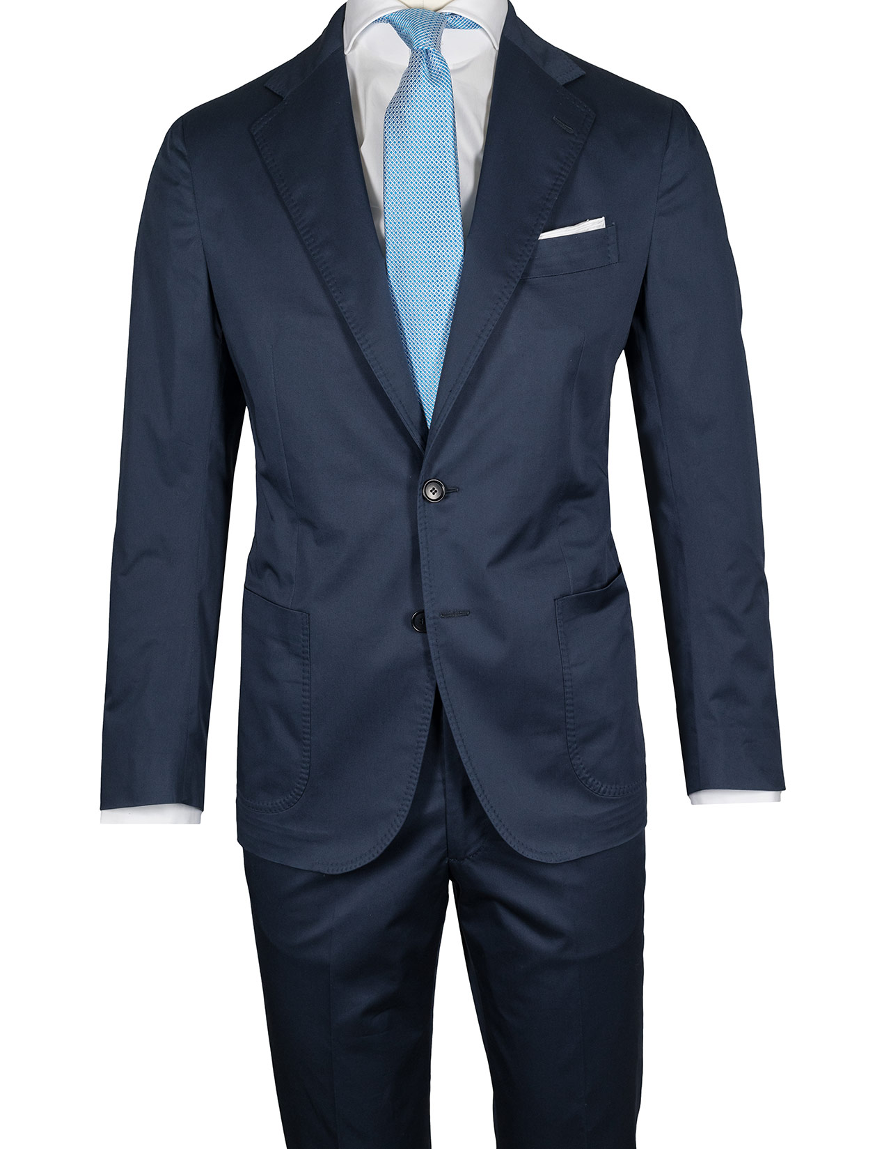 De Petrillo Anzug in dunkelblau aus Baumwolle