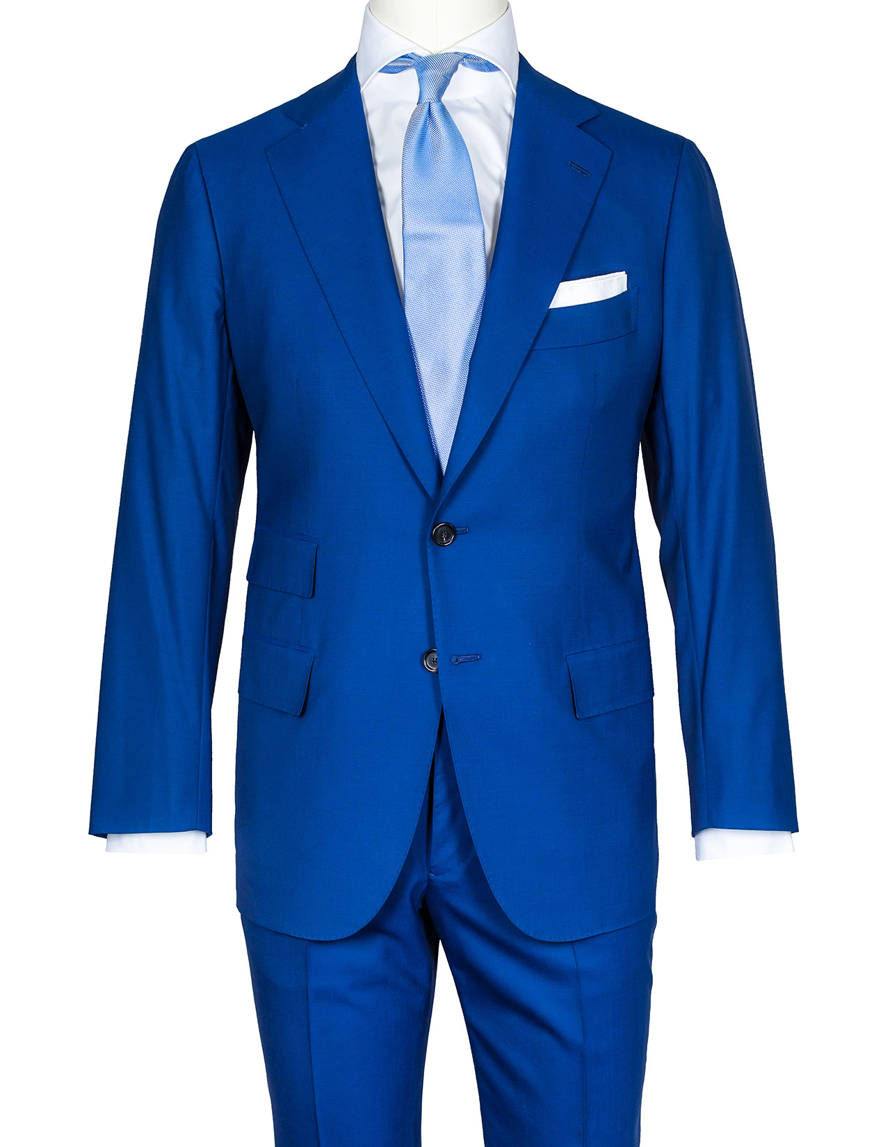 Cesare Attolini Anzug in kobaltblau aus Super 140'S Wolle