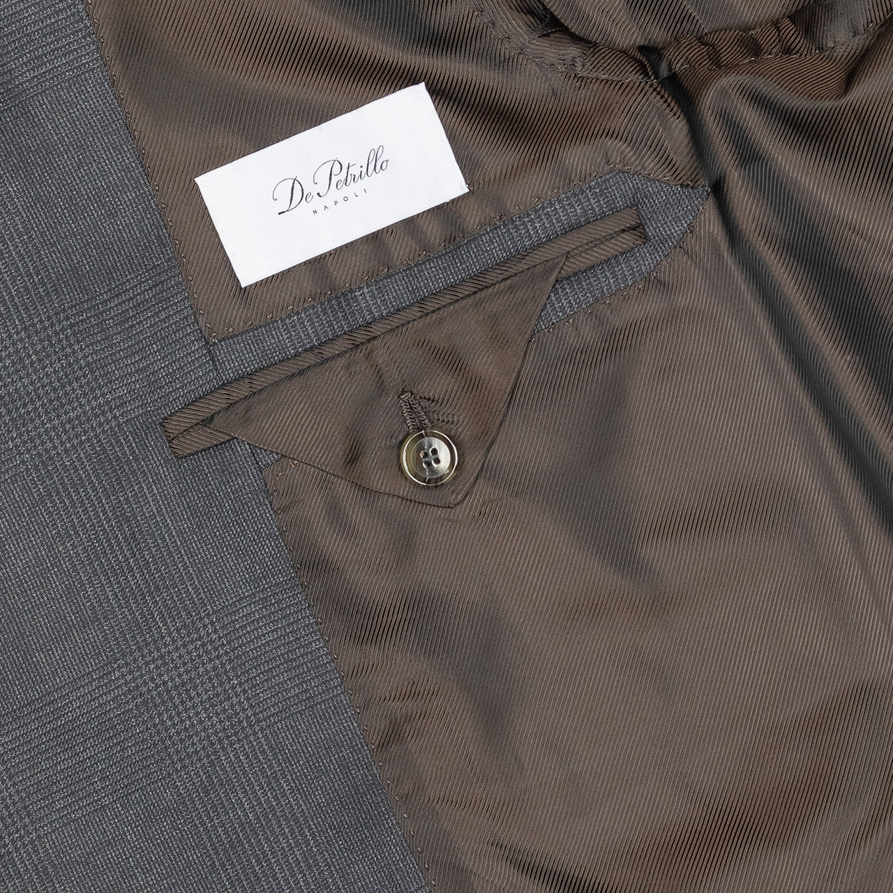 De Petrillo Anzug in dunkelgrau mit Gelencheck-Muster