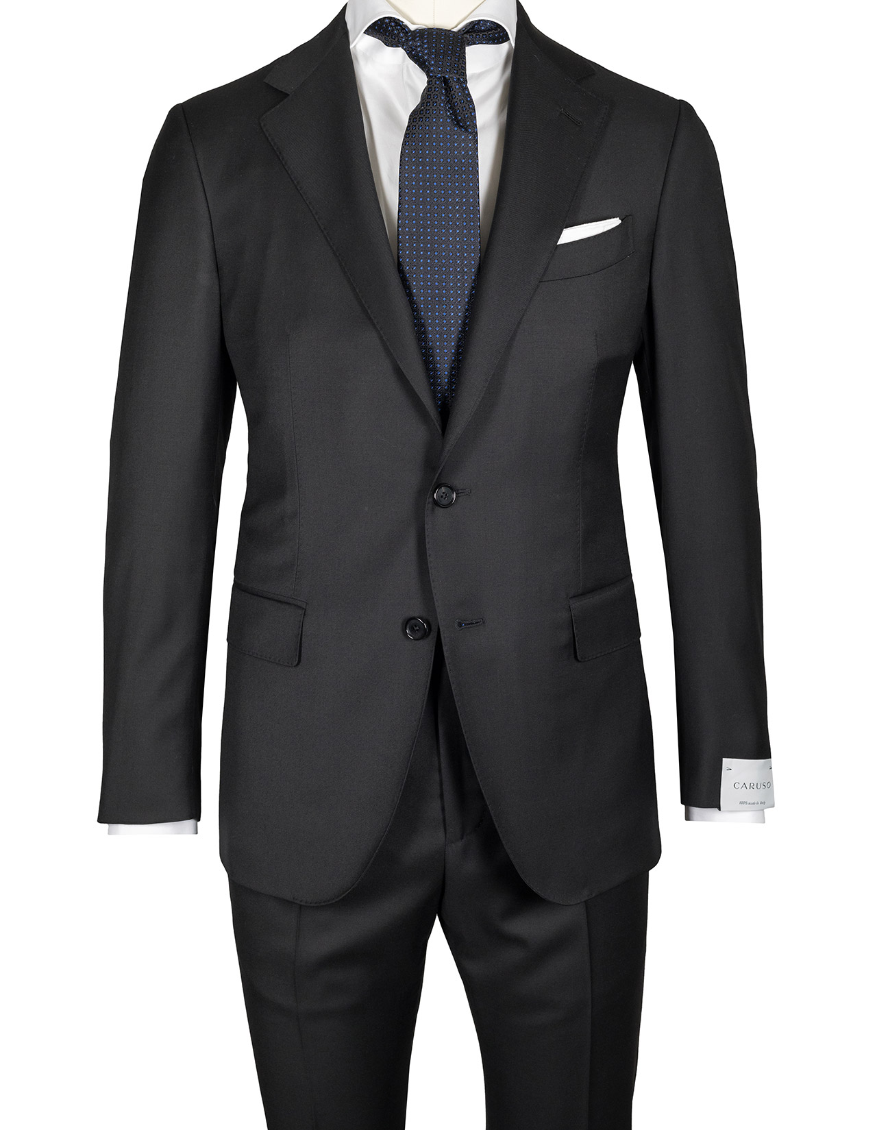 Caruso Anzug in schwarz aus "Connoisseur superfine130`s" Wolle